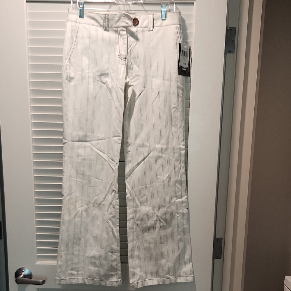 Tracy Evans White Pinstripe Trousers